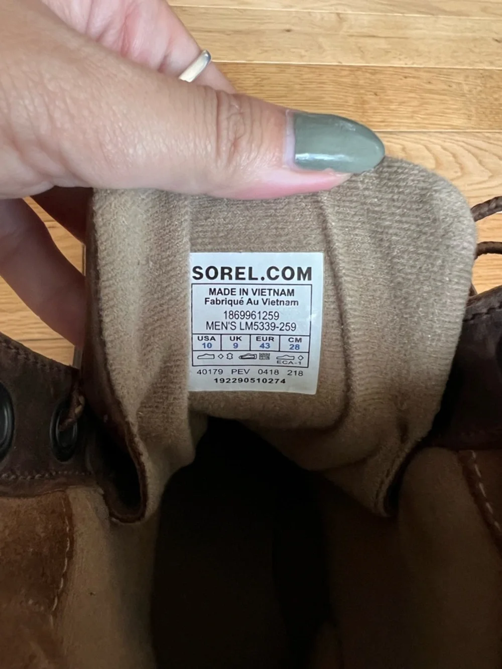 Sorel x J. Crew Cheyanne II Boots Camo Brown Leather Duck Boots Mens Size 10